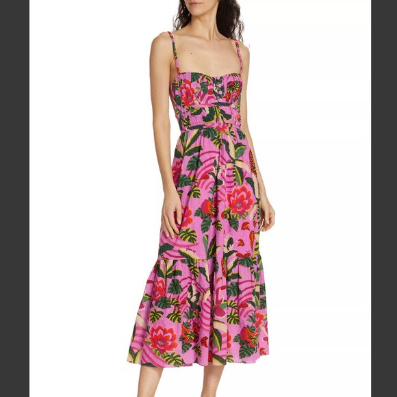 FARM Rio Dresses & Skirts - Farm Rio: Leopard Forest Midi Dress